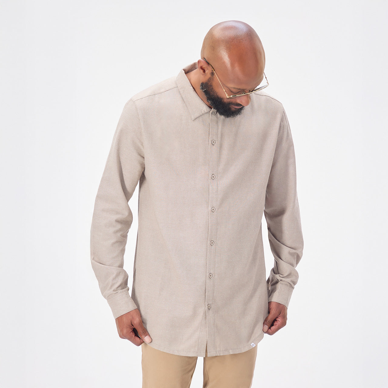 Linen Blend Button Up Shirt