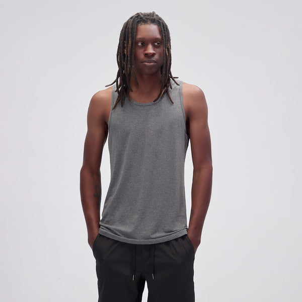 Light Gray Tank Top For Tall Slim Men