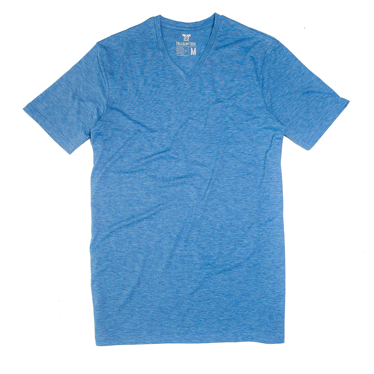 Blue V-Neck Shirt for Tall Slim Men