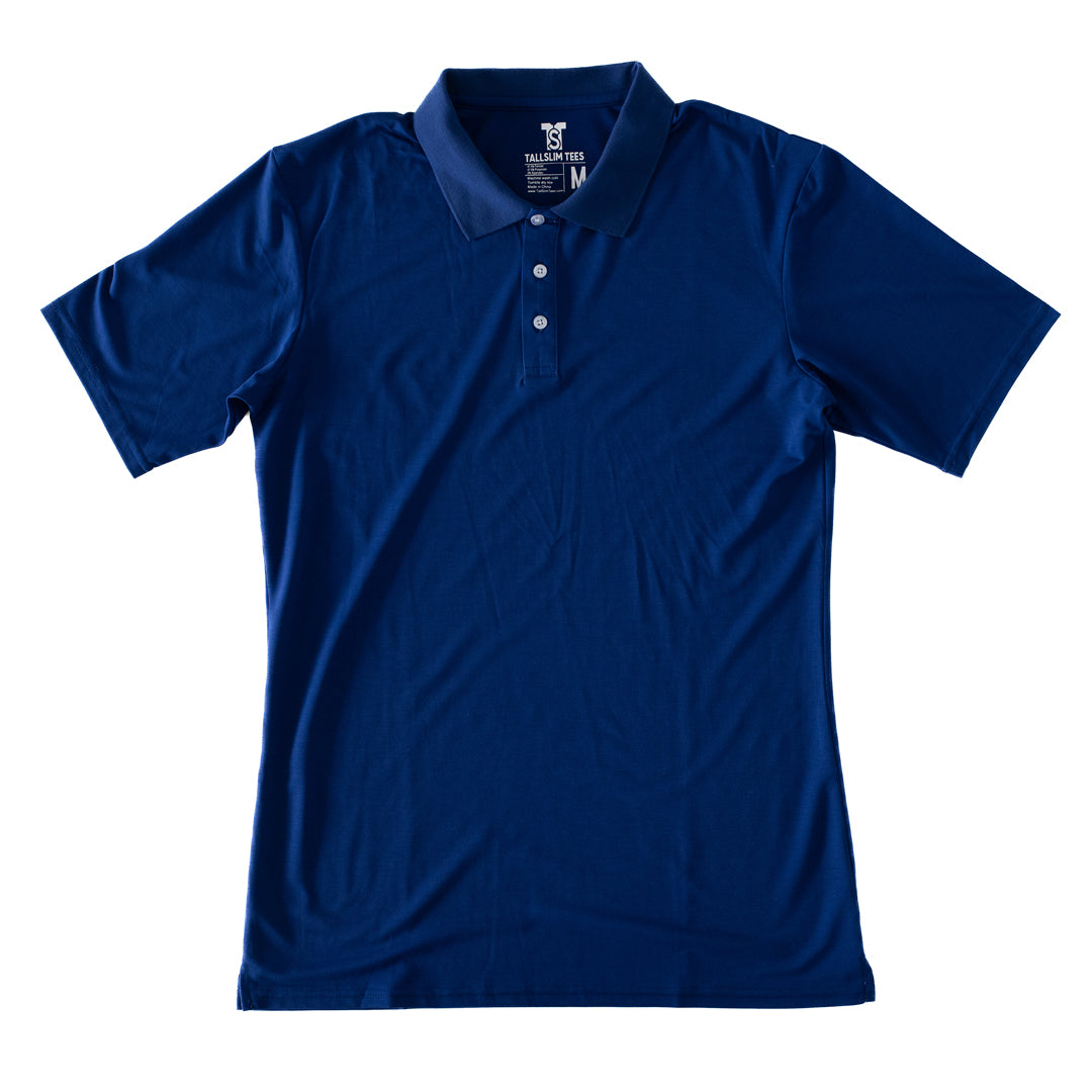 Blue Polo Shirt for Tall Slim Men