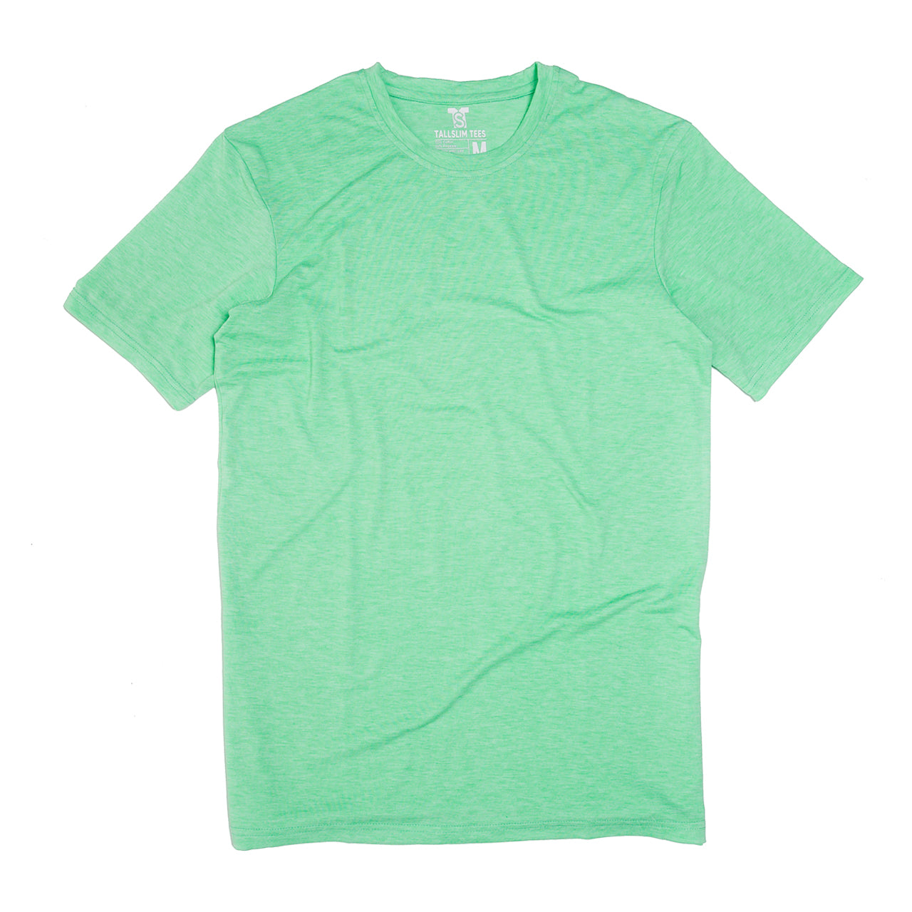 Green Crew Neck Shirt for Tall Slim Men