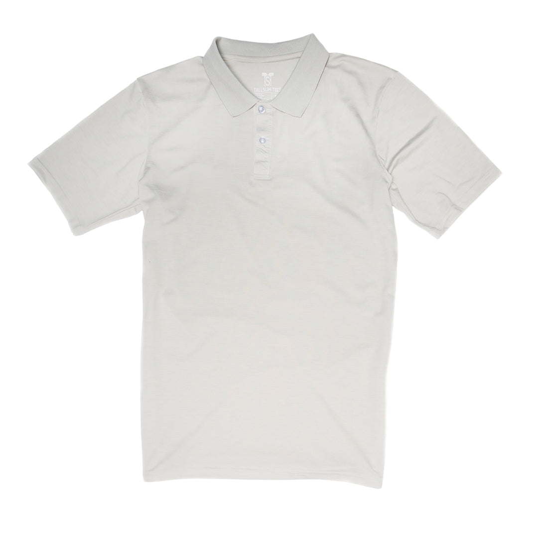 White Polo Shirt for Tall Slim Men