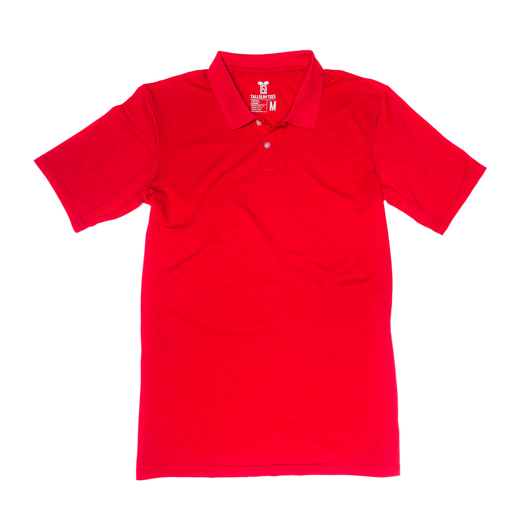Red Polo Shirt for Tall Slim Men
