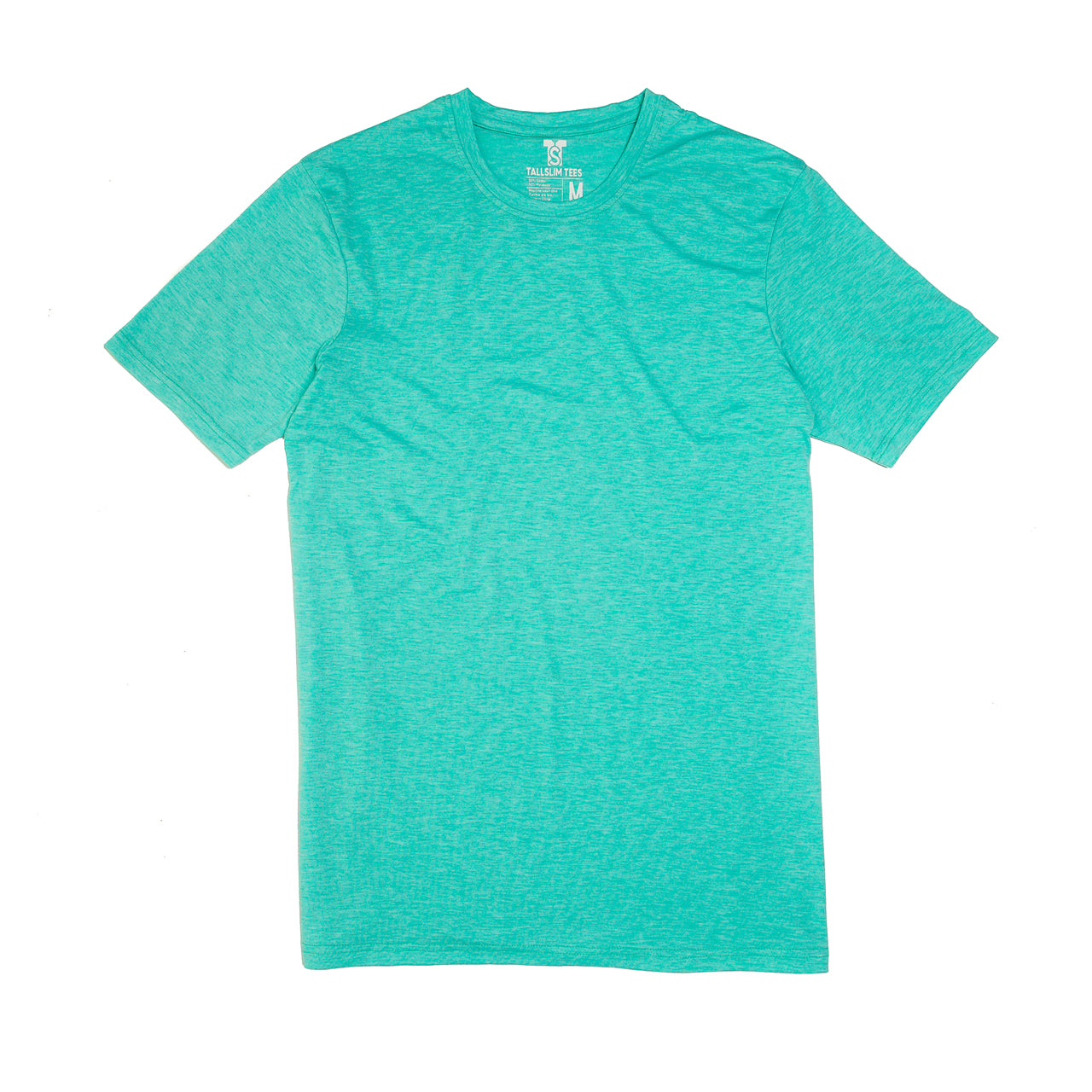 Turquoise Crew Neck Shirt for Tall Slim Men