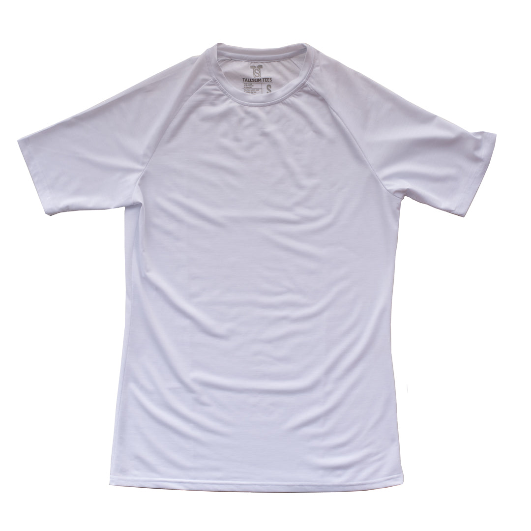 White Dry-Lite Triblend Athletic Shirt for Tall Slim Men