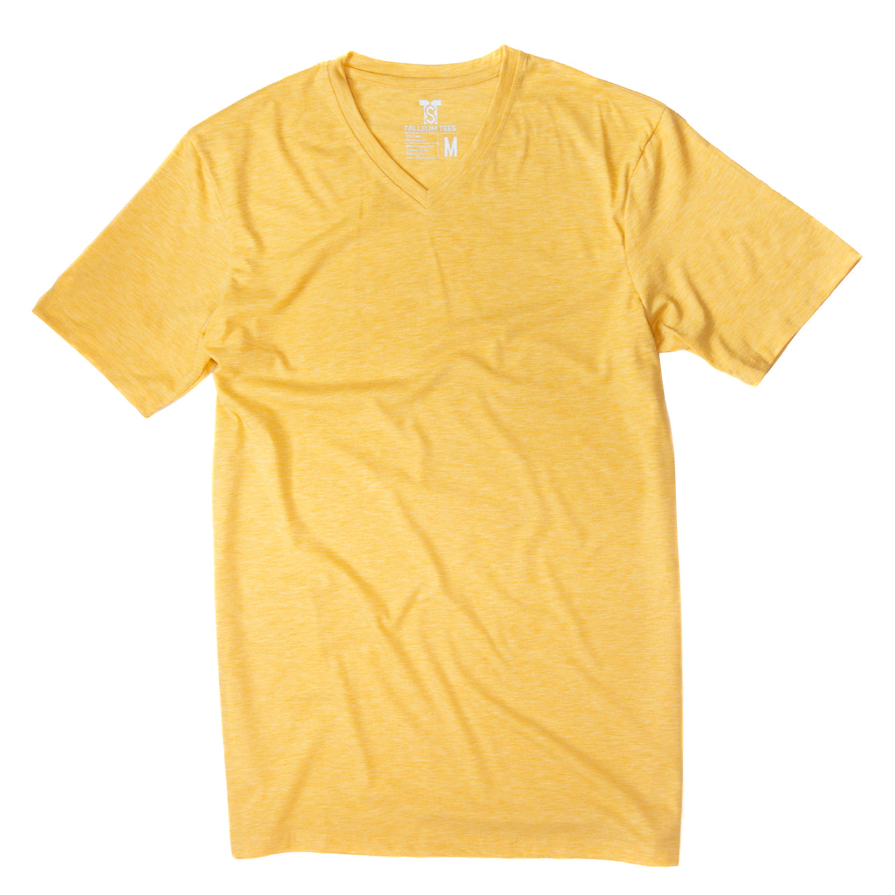 Yellow V-Neck Shirt for Tall Slim Men